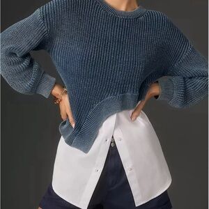 Pilcro tofer Anthropology asymmetrical Women's Blue Sweater